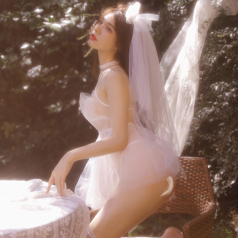 浪漫水溶花网纱新娘套装 新娘 霏慕