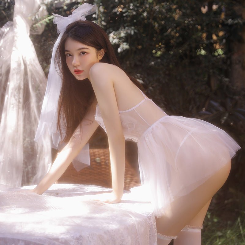 浪漫水溶花网纱新娘套装 新娘 霏慕