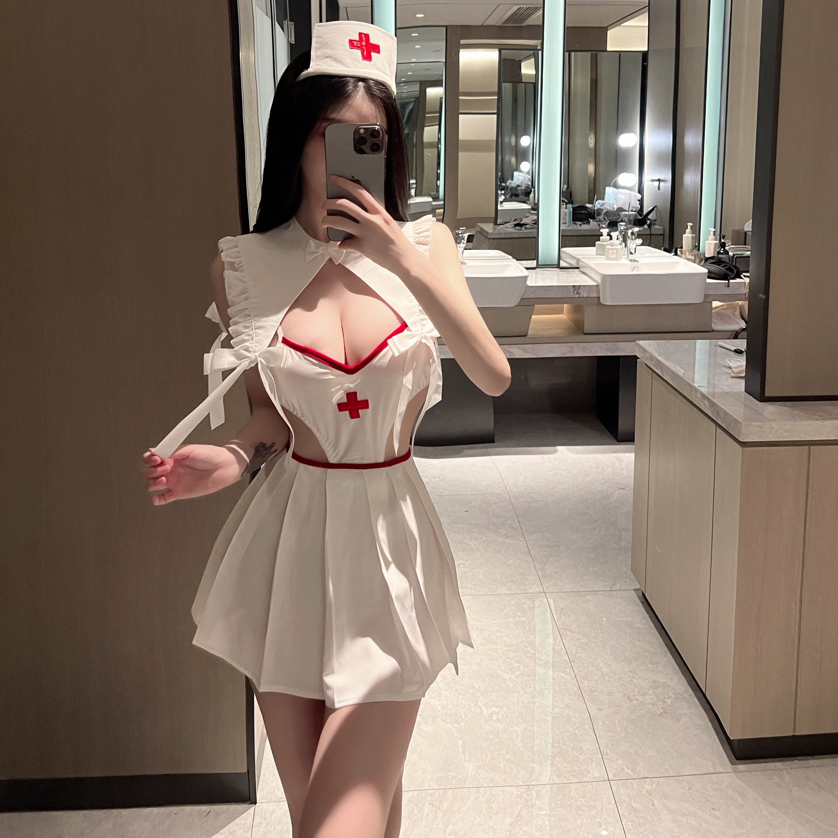 深V露背镂空护士制服 护士 LLT