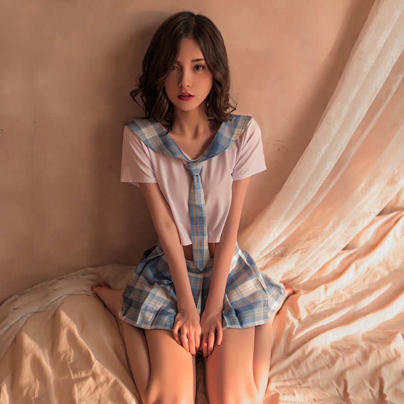 日系格子纯情学生装 JK 霏慕