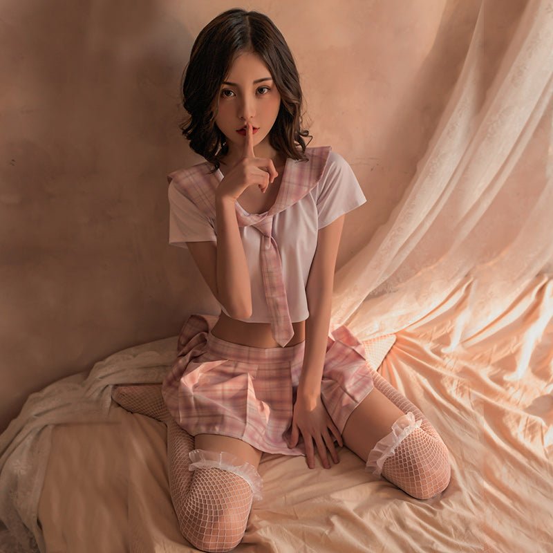 日系格子纯情学生装 JK 霏慕