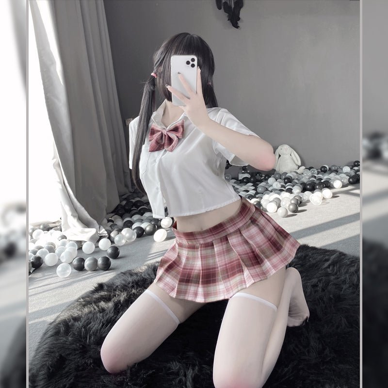 甜辣半露胸JK制服套装 JK LLT