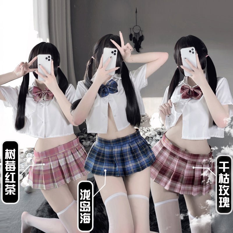甜辣半露胸JK制服套装 JK LLT