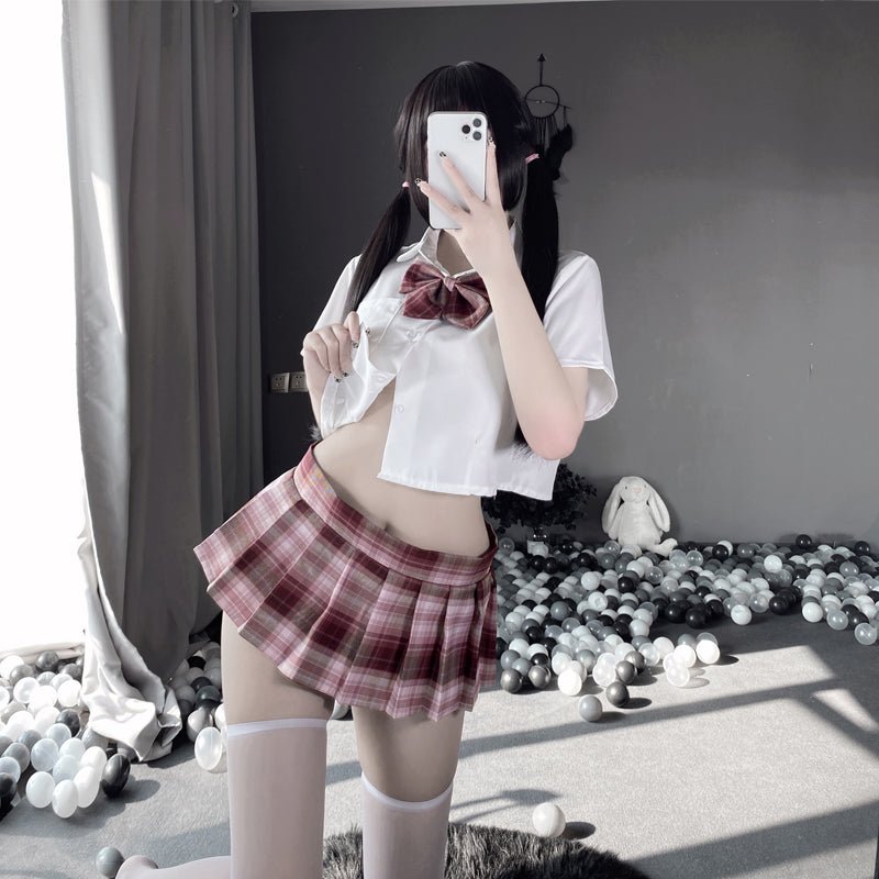 甜辣半露胸JK制服套装 JK LLT 干枯玫瑰