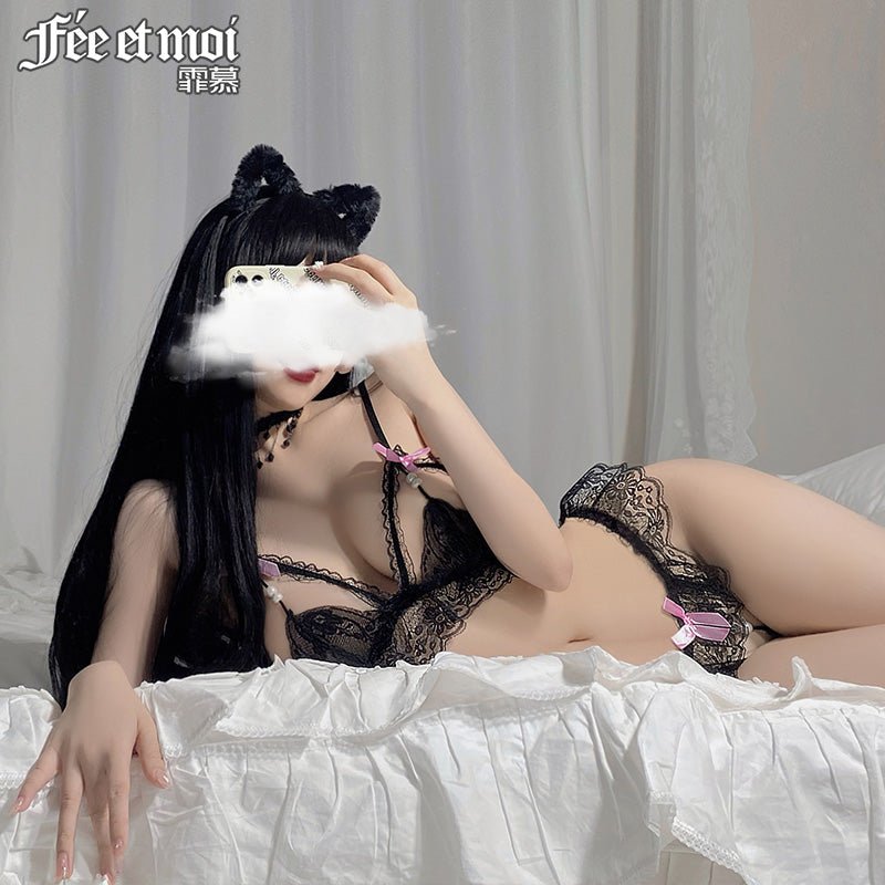 三点式花蔓蕾丝内衣 连体衣 霏慕