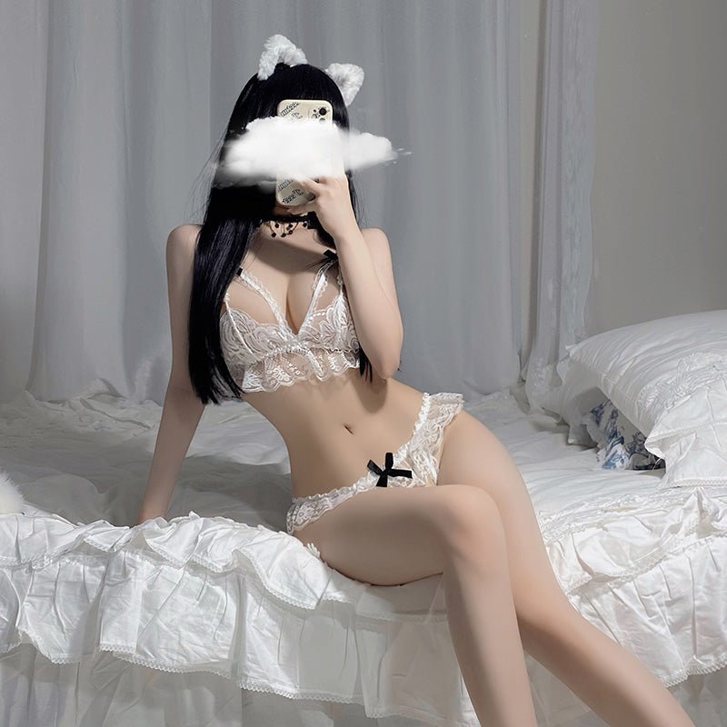 三点式花蔓蕾丝内衣 连体衣 霏慕