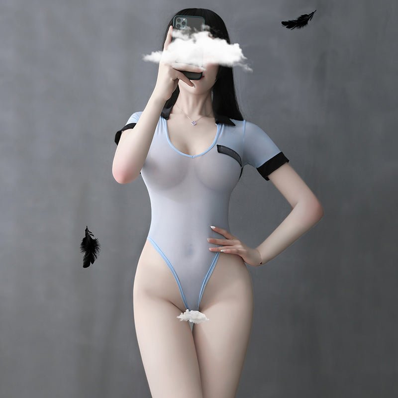 女教官冰丝开裆连体衣 女警 霏慕