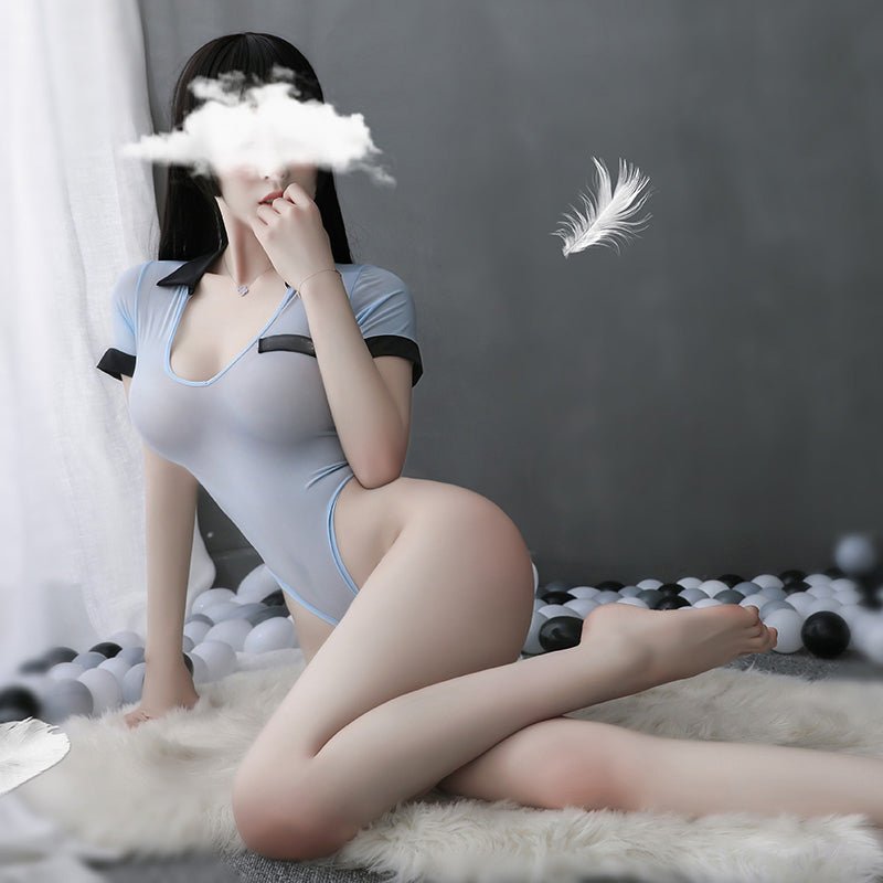 女教官冰丝开裆连体衣 女警 霏慕