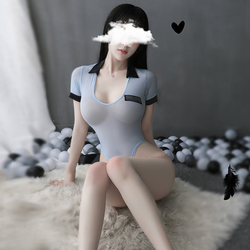 女教官冰丝开裆连体衣 女警 霏慕