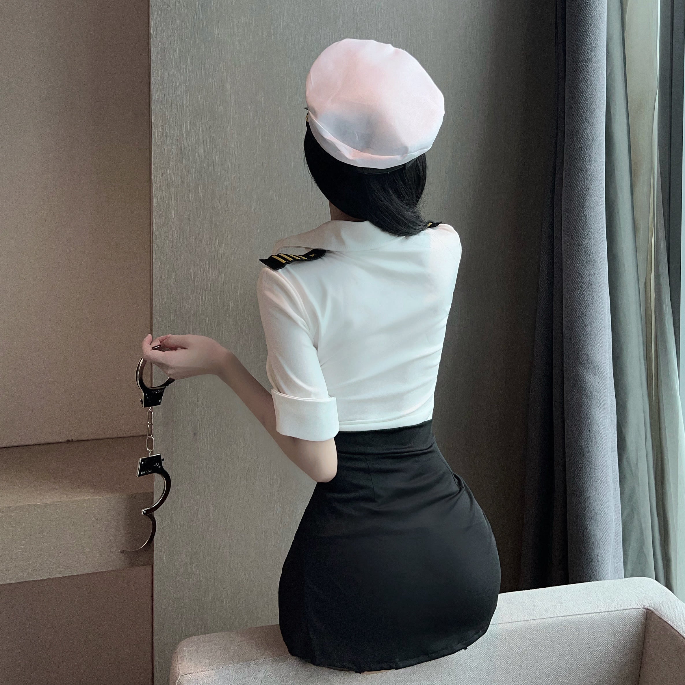 侧开叉包臀性感女警制服 女警 LLT