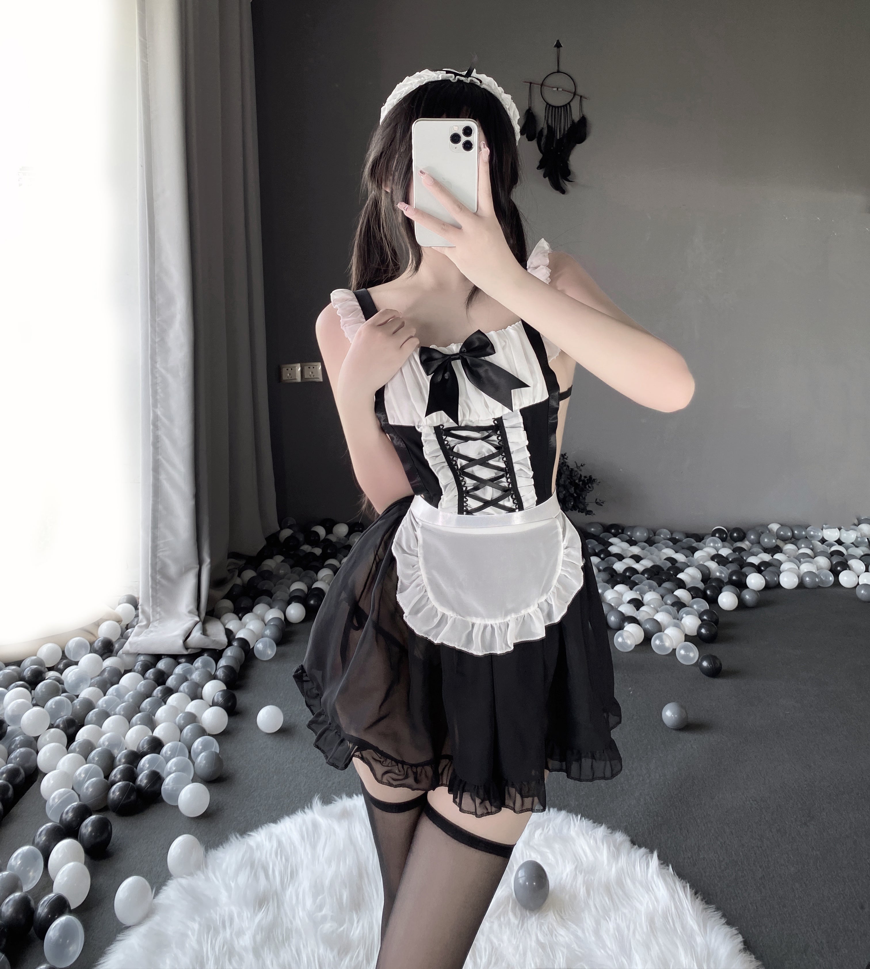 蝴蝶结露背甜心女仆装 女仆 LLT