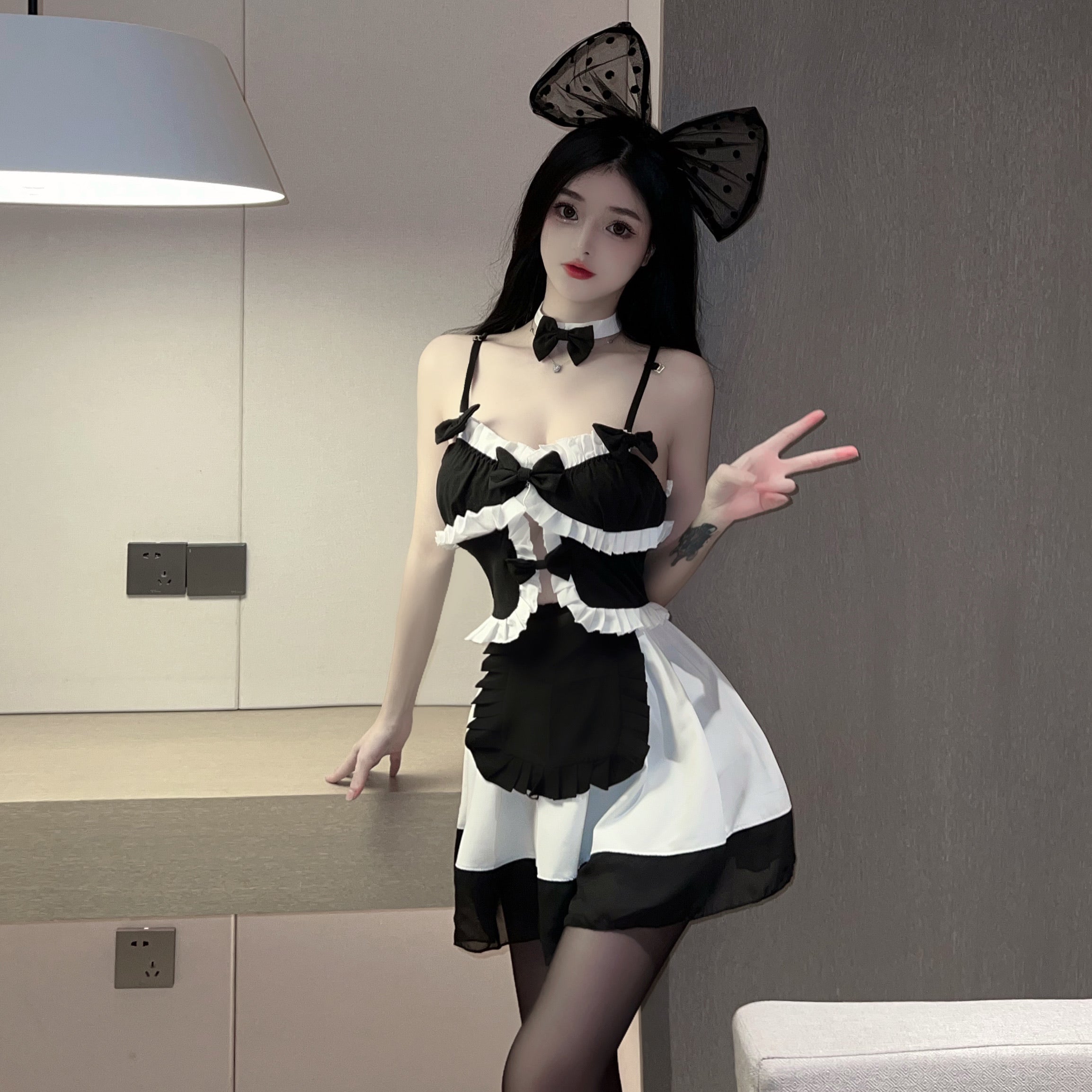 宫廷风唯美网纱女仆连衣裙 女仆 LLT