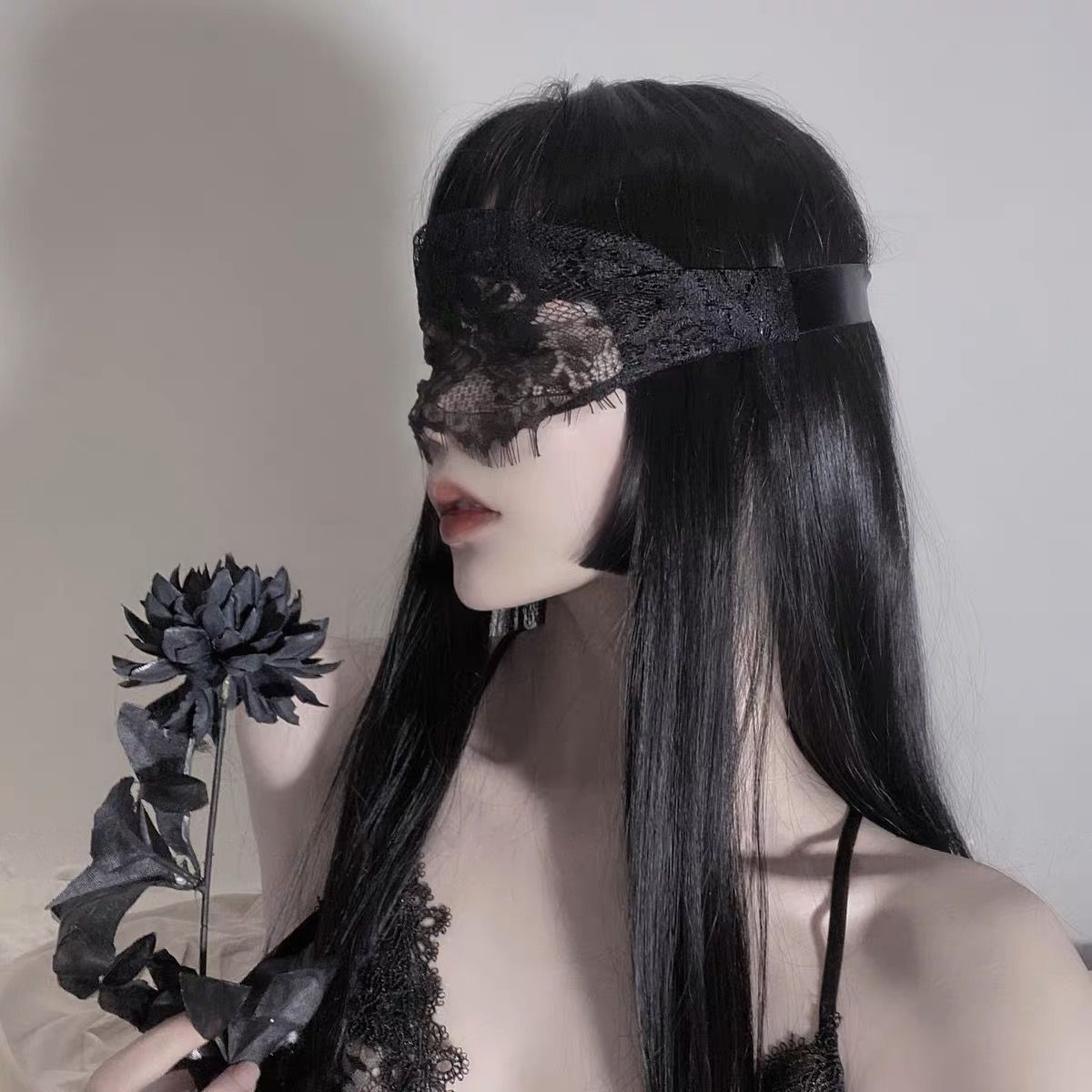 性感镂空蕾丝系带眼罩 配饰 LLT