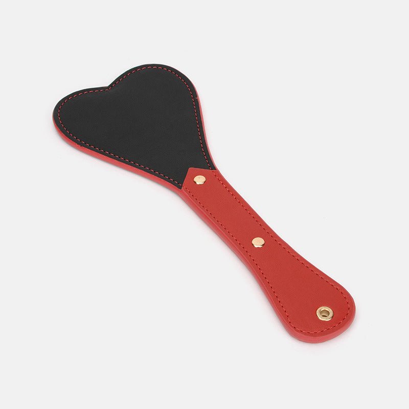 心形短柄调教皮拍 皮拍 MSOUL 黑红