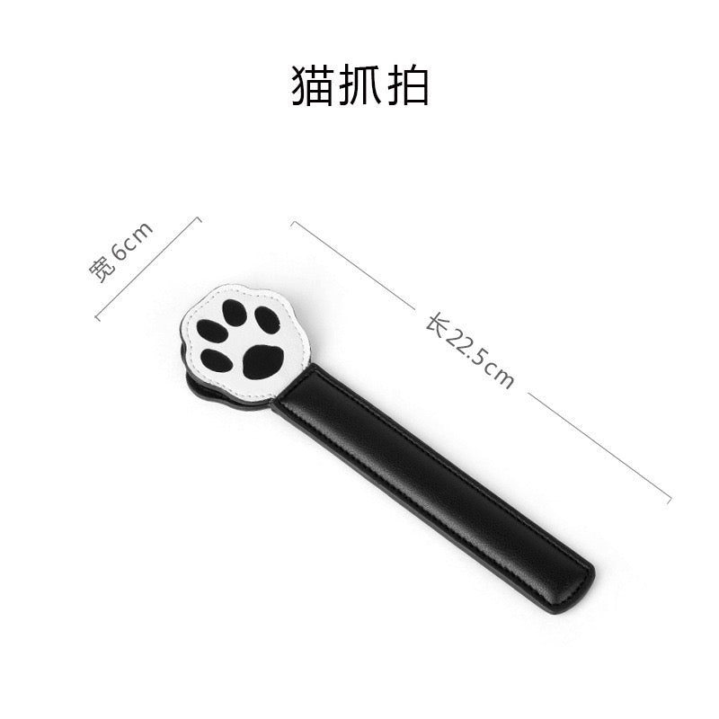 真皮双色猫爪拍⭐⭐痛感 皮拍 MSOUL 黑色