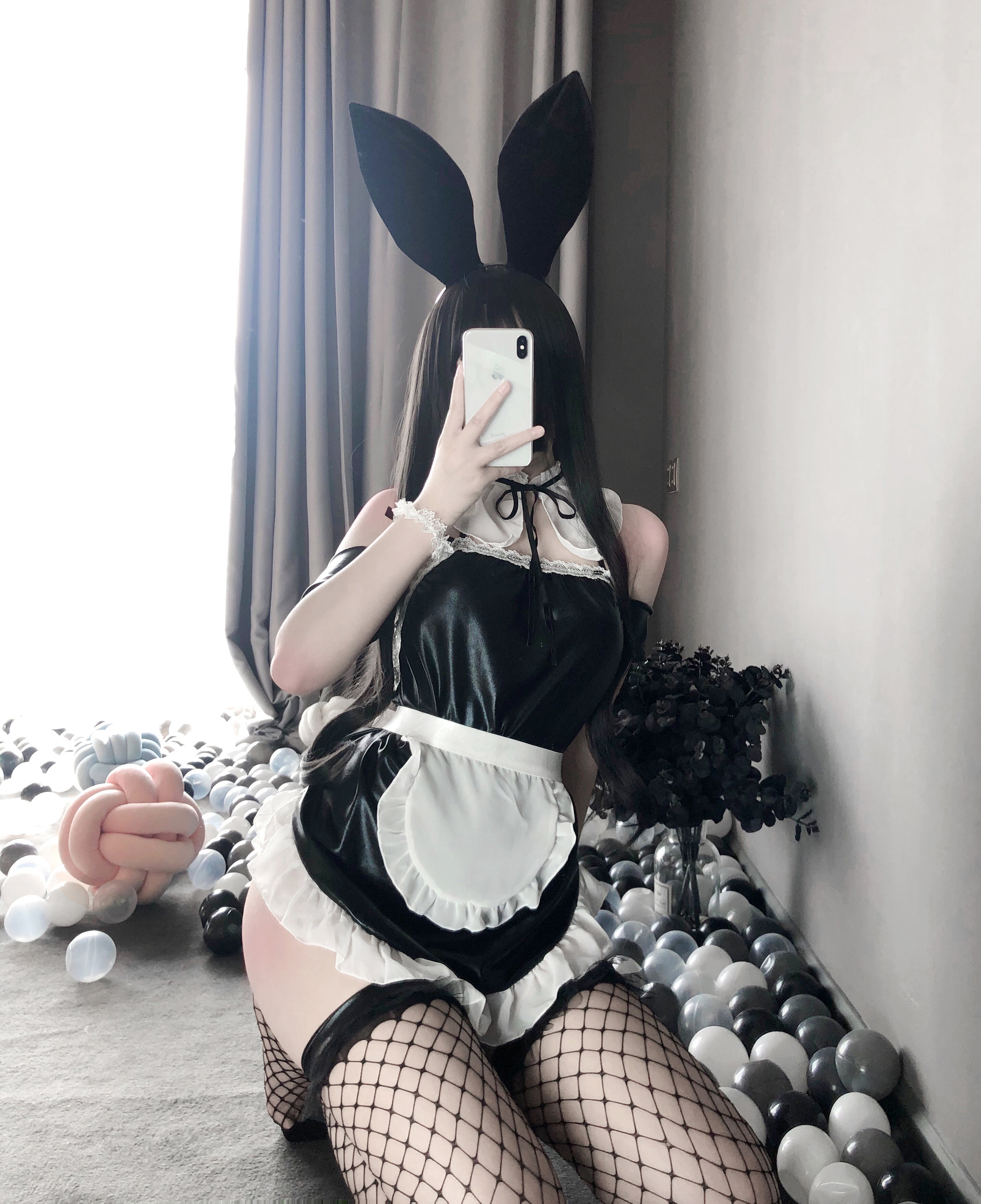 软皮性感萌兔女仆制服 兔女郎 LLT