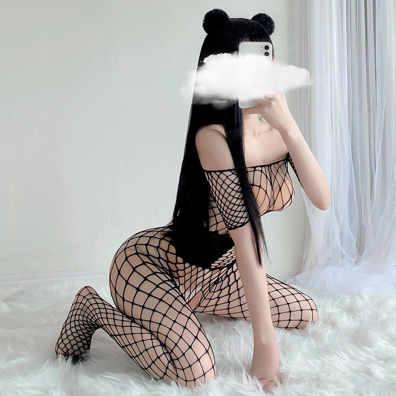 假式马甲束缚网眼连身袜 网衣 霏慕