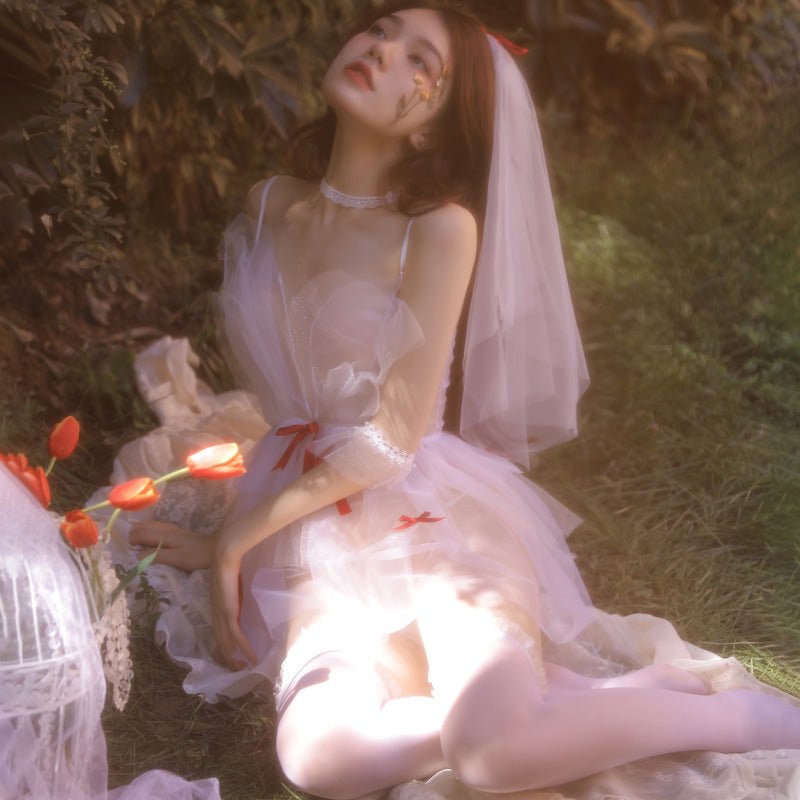 梦幻蝴蝶结网纱新娘套装 新娘 霏慕