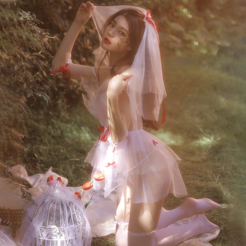 梦幻蝴蝶结网纱新娘套装 新娘 霏慕