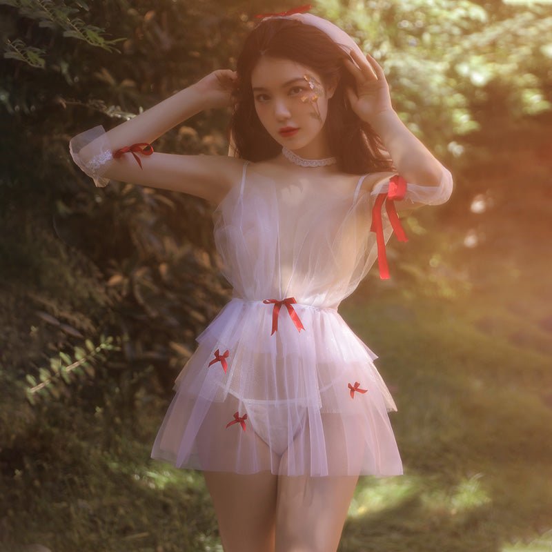 梦幻蝴蝶结网纱新娘套装 新娘 霏慕