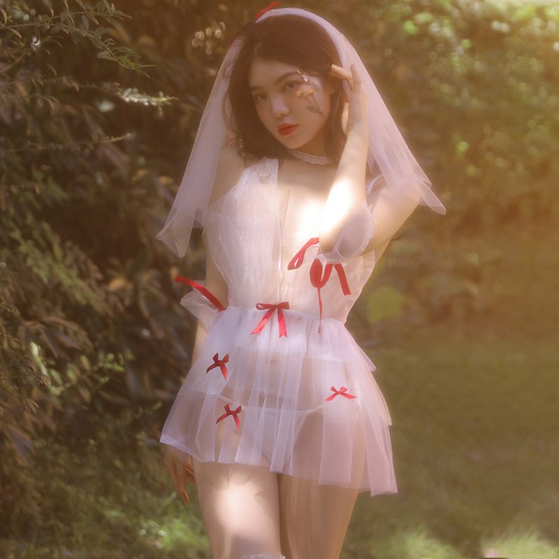 梦幻蝴蝶结网纱新娘套装 新娘 霏慕