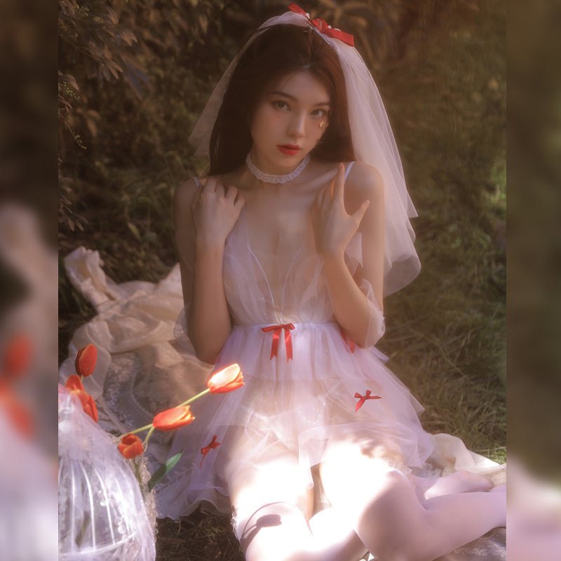 梦幻蝴蝶结网纱新娘套装 新娘 霏慕