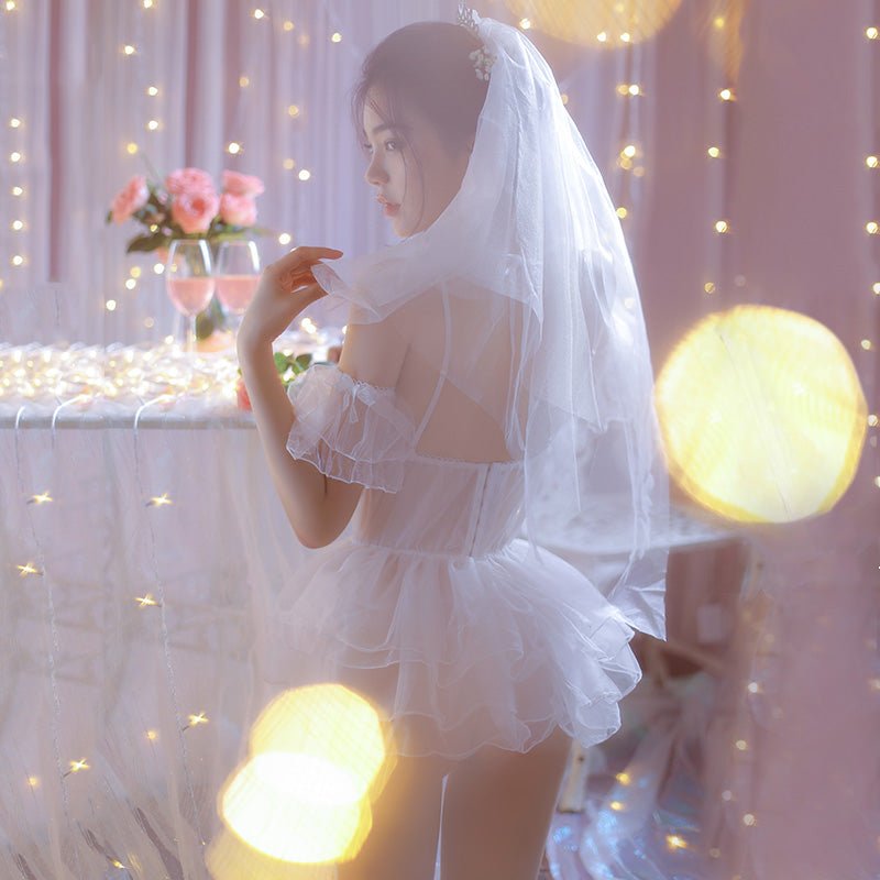 甜美透纱浪漫新娘套装 新娘 霏慕