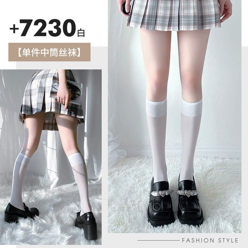 霏慕JK中筒丝袜 情趣丝袜 霏慕 白色
