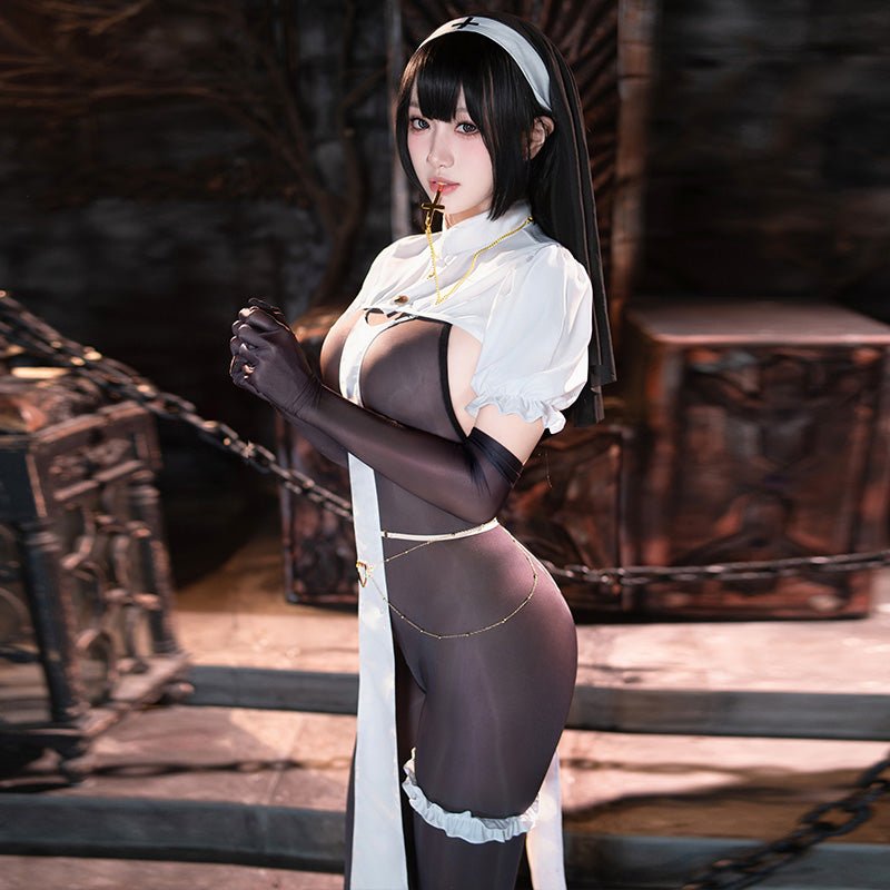 霏慕暗夜修女连体衣 霏慕