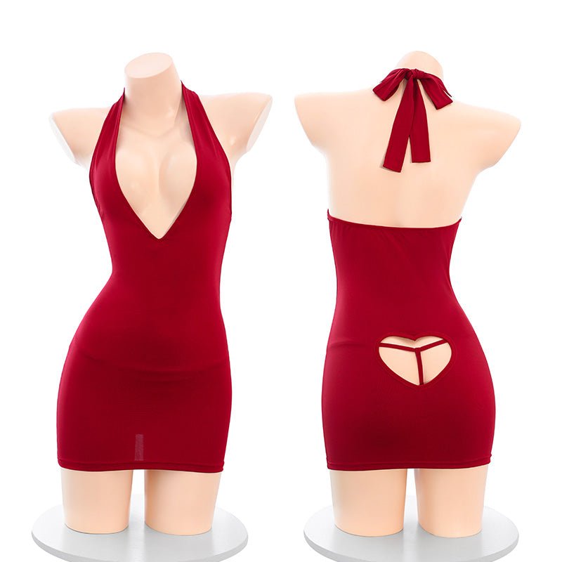 霏慕爱心镂空连衣裙 霏慕