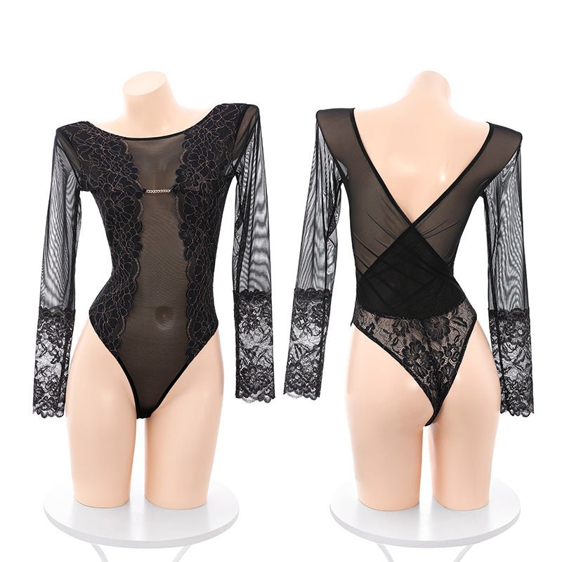 霏慕花蔓嵌金开档连体衣 霏慕