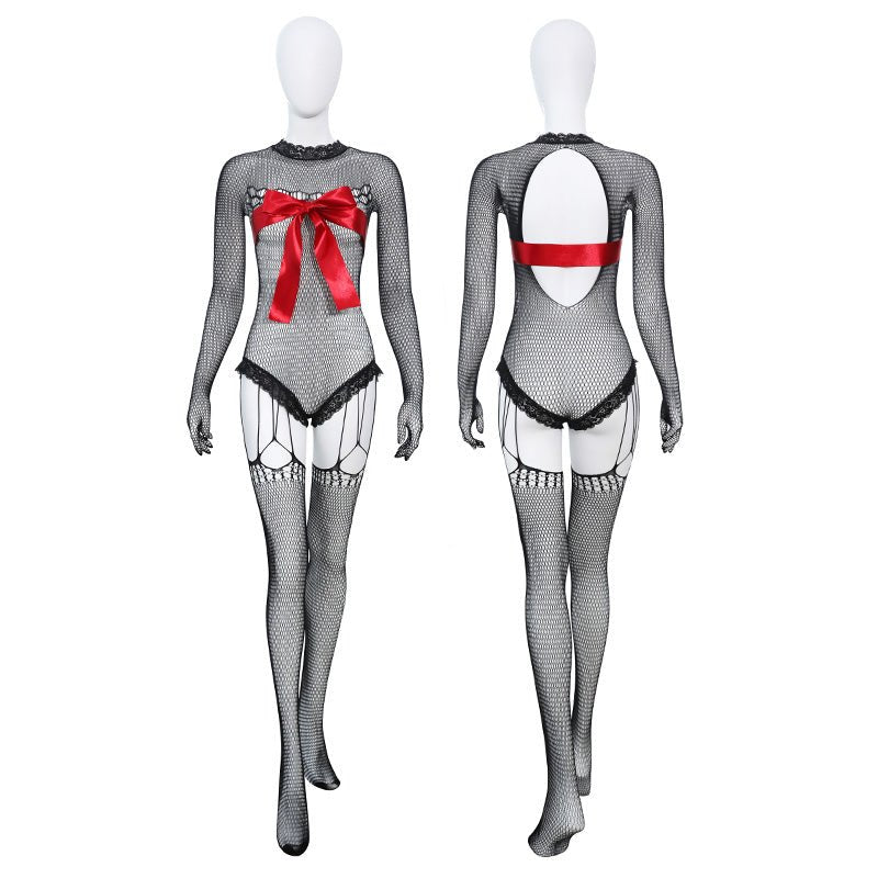 霏慕惊喜礼物连身网袜 霏慕