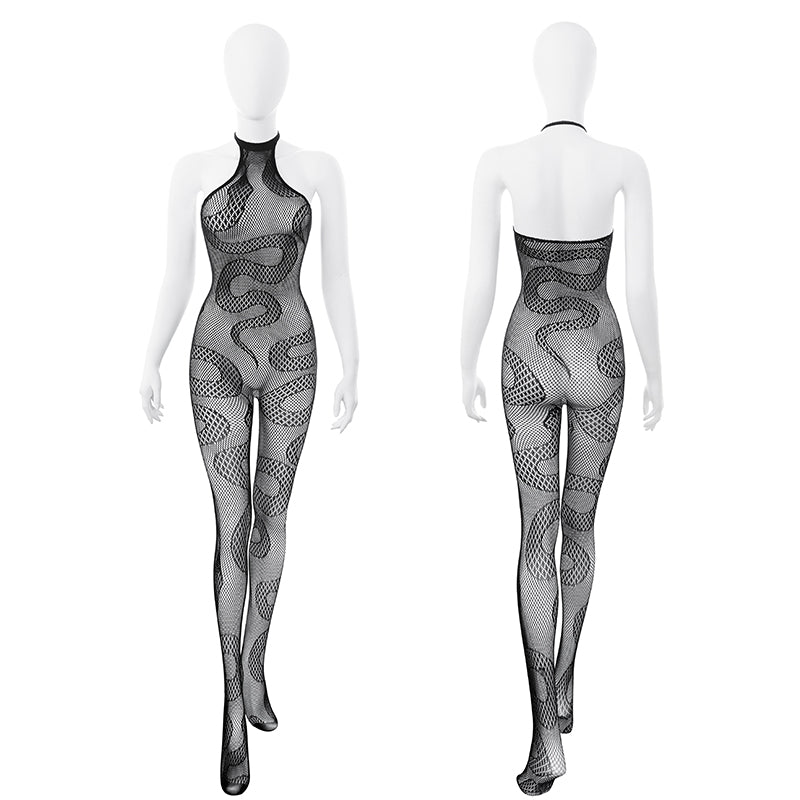 霏慕蛇来运转连身网袜 霏慕