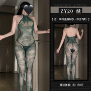 霏慕蛇来运转连身网袜 霏慕 绿色