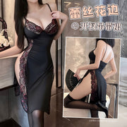 霏慕蕾丝开衩吊带裙 霏慕