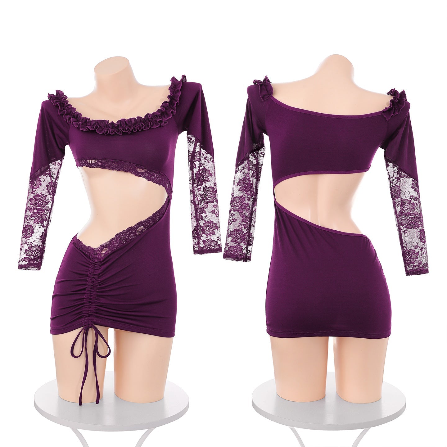 霏慕御姐紫色连衣裙 霏慕