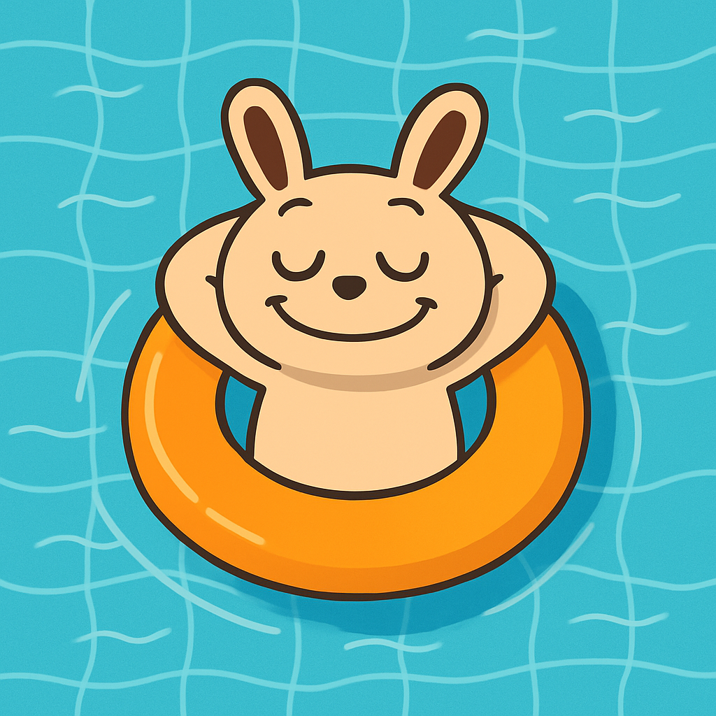 卡通角色搭配游泳圈，象征顺滑舒适润滑效果