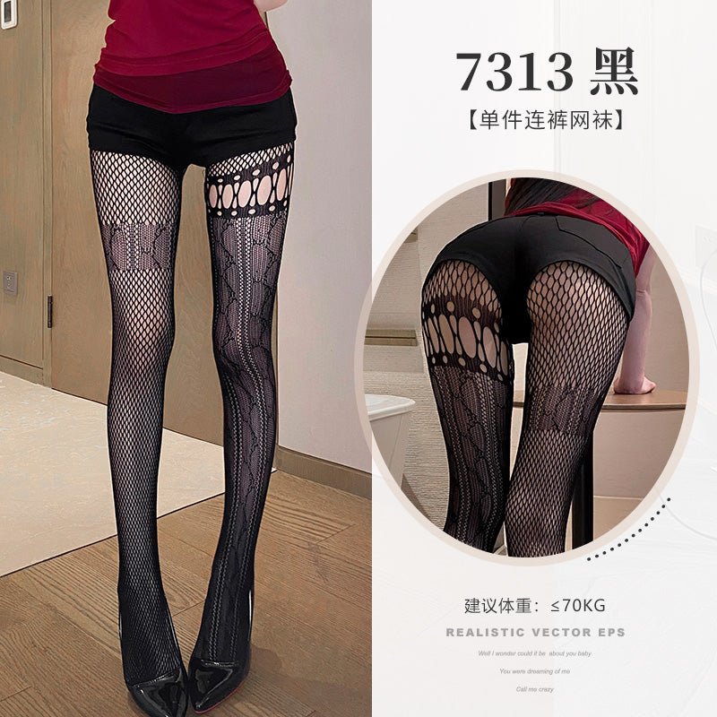 霏慕亚文化不对称提花连裤袜 情趣丝袜 霏慕 黑色