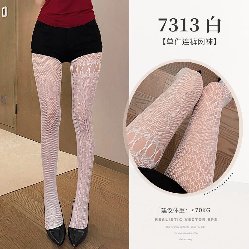 霏慕亚文化不对称提花连裤袜 情趣丝袜 霏慕 白色
